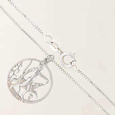 Kedja Venezia med hänge, längd: 39cm, bredd: 0,7-16,2mm, silver 830-925/1000 Vikt: 3,1 g