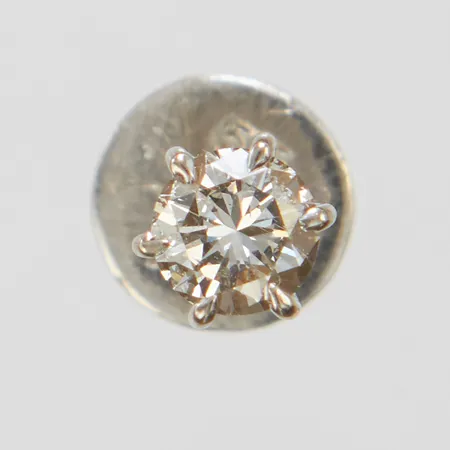 Enstensörhänge med diamant 1 x ca.0,35ct, ca.W-TCr(H-I)/VS, udda, skevt stift, vitguld, 14K Vikt: 1,1 g