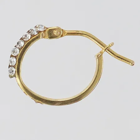 Udda örhänge med vita stenar, 9K.  Vikt: 0,4 g