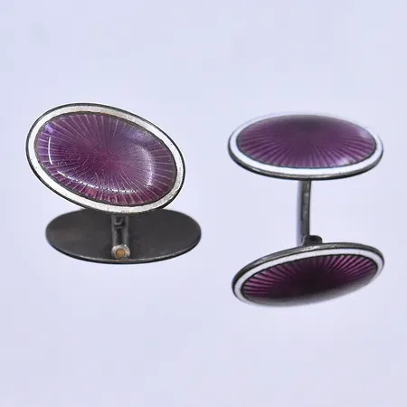 Ett par manschettknappar, stl12x19 mm, silver 830/1000. Vikt: 11,2 g