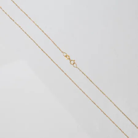 Kedja Singapore, längd ca 44cm, bredd 1mm, 18K Vikt: 1,2 g