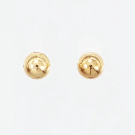 Ett par örhängen med guldkulor, Ø3,9mm, stift, ett stopp sitter löst, 18K Vikt: 0,5 g