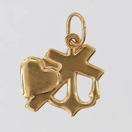 Hänge tro, hopp och kärlek, 18x11mm ink ögla, 18K.  Vikt: 0,3 g