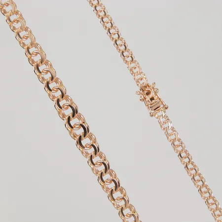 Kedja doserad Bismarck 41,5cm, bredd 3,8-6,9mm, 18K, Vikt: 16,2 g