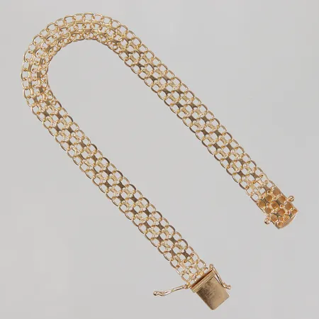 Armband X-länk 18,5cm, bredd 8mm, 18K Vikt: 9,1 g