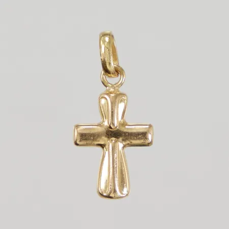 Hänge kors längd inklusive ögla 23mm, bredd 11,3mm, 18K,  Vikt: 1,1 g