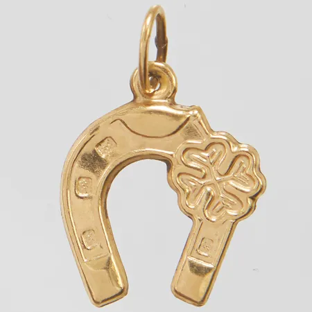 Hänge hästsko, längd ca 20mm inkl ögla, bredd 13mm, 14K Vikt: 0,5 g