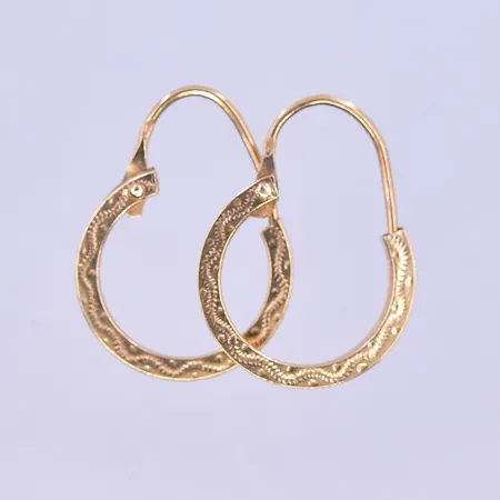 Ett par örhängen Ø10 mm, bredd 1 mm, 18K. Vikt: 1 g