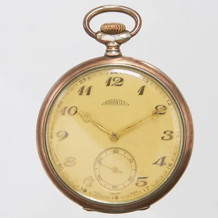 Fickur Garantex manuell Ø52mm liten sekundvisare boettnr: 715 innerboett i metall skadad urtavla silver 800/1000 bruttovikt 83,8g fodral i metall medföljer