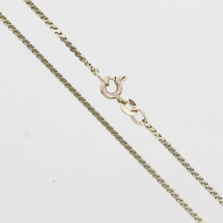 Kedja, längd: 42,5cm, bredd: 1,5mm, 14K guld. Vikt: 4,4 g