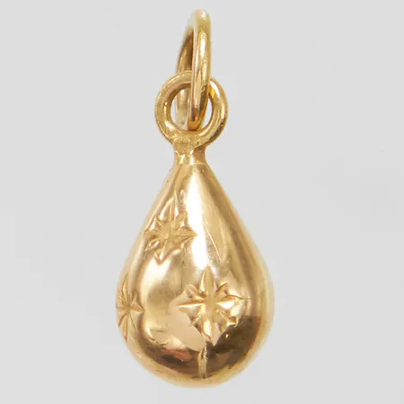 Hänge droppe, ca 13x6mm, 18K Vikt: 0,4 g