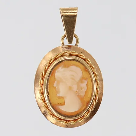 Hänge camé, ca 20x11mm. 18K Vikt: 0,9 g