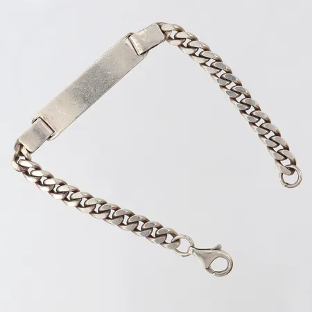 Armband Pansar med platta, längd 21cm, bredd 7-9,5mm, Silver 925/1000.  Vikt: 30,2 g