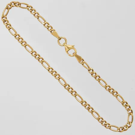 Armband Figaro, längd ca 19cm, bredd 3mm, bruksslitage, 18K Vikt: 2,4 g