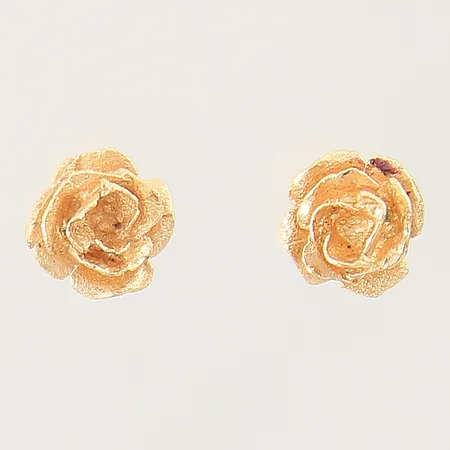 Ett par örhängen med motiv av blommor, Ø6mm, stopp saknas, 18K Vikt: 0,9 g