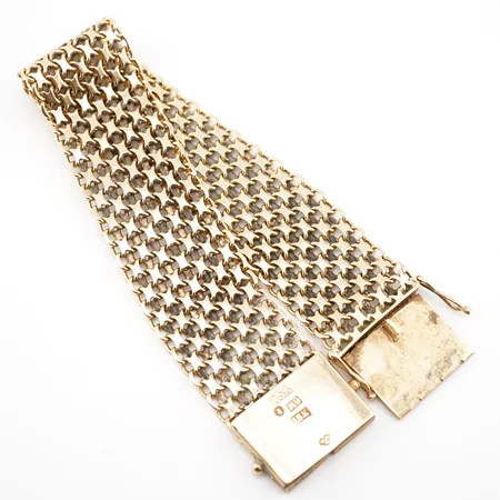 Armband, x-länk, ca 19,5 cm, bredd ca 21 mm, 18k Vikt: 48 g