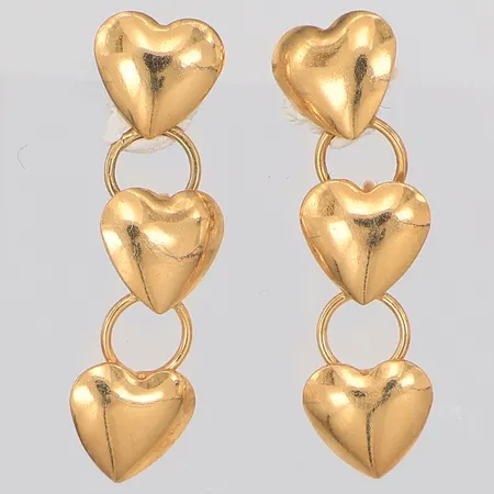 Ett par örhängen hjärtan, 22mm, 18K Vikt: 1 g