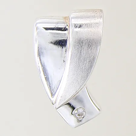 Hänge med vit sten, längd: 20mm, bredd: 6,5-11,8mm, GHA, silver 925/1000 Vikt: 3,4 g