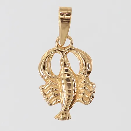 Hänge kräfta, 18x9,5mm ink ögla, 18K.  Vikt: 0,6 g