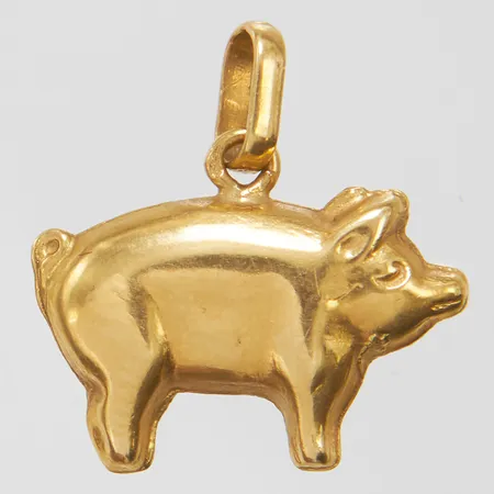 Hänge gris, längd ca 18mm inkl ögla, bredd 16,5mm, 18K Vikt: 1 g