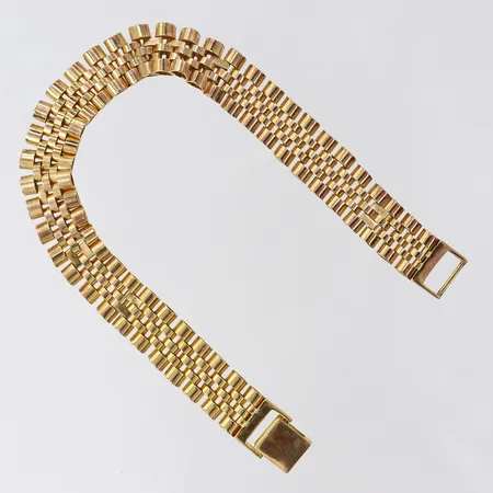 Armband med Korridorlänk, längd 20cm, bredd ca 6mm, ojämn länk, 18K Vikt: 23,4 g
