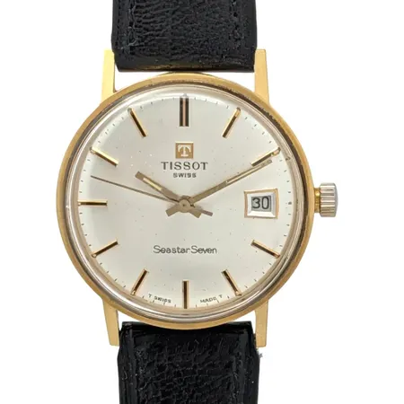 Herrur Tissot Seastar Seven, 18K guld, Ø34 mm, manuell, gravyr, bruksmärken,  