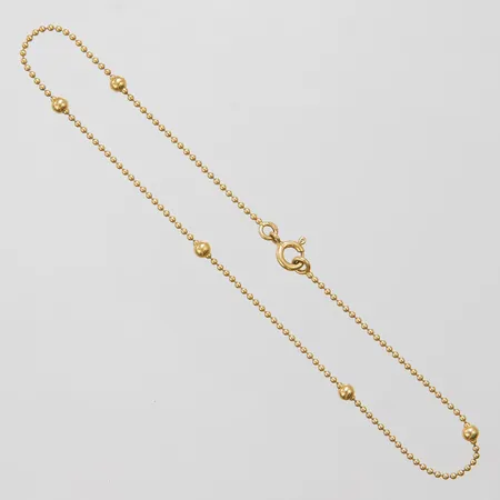 Vristlänk kullänk, längd ca 23,5cm, bredd 1-3mm, 18K Vikt: 2,2 g