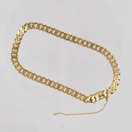 Armband manglad Pansar, 19,5cm, bredd ca 5,5mm, defekt säkerhetskedja, 18K Vikt: 12,9 g
