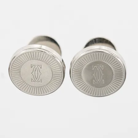 Ett par manschettknappar Cartier, Made in France, ref-nr CROGDO0168, serie-nr: 9101AF, certifikat daterat 02-12-2018, etui, box, 925/1000 silver. Vikt: 17,4 g
