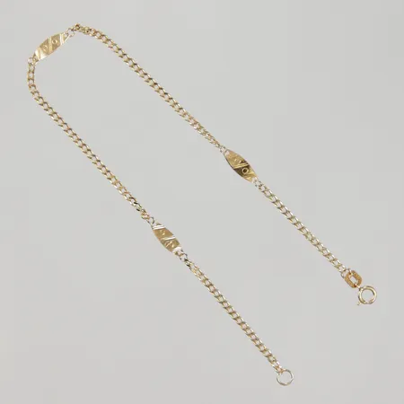 Armband rundad Pansar med plattor, längd 20cm, bredd 2-4mm, 18K Vikt: 1 g