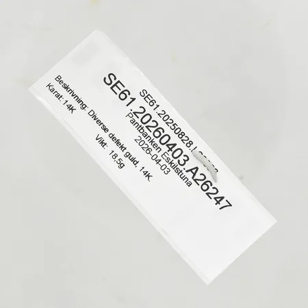 Diverse defekt guld, 14K. Vikt: 18,5 g