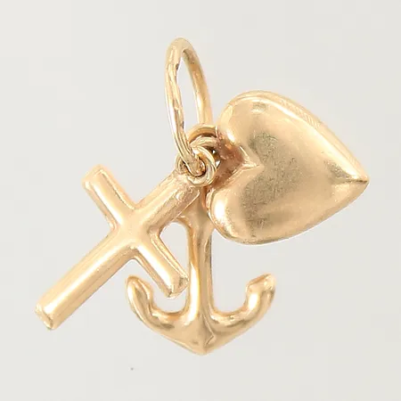 Hänge, tro, hopp och kärlek, mått ca 15x8mm, 18K  Vikt: 1 g