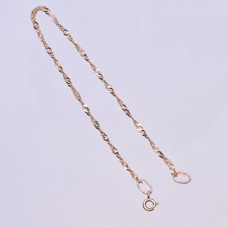 Armband Singapore längd 18,3 cm, bredd 2 mm, roséguld, 14K. Vikt: 1,2 g