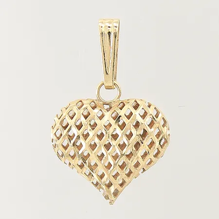Hänge, hjärta, 22x14mm, dekor med skada, GHA, 18K  Vikt: 0,8 g