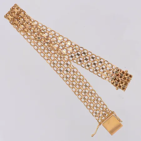 Armband X-länk 18,5cm, bredd 11,3mm, Hedens år 1966, 18k Vikt: 15,2 g