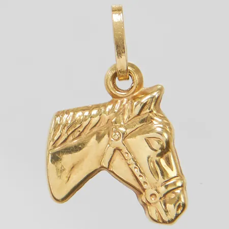 Hänge häst, längd ca 16mm, bredd 12mm, 18K Vikt: 0,4 g