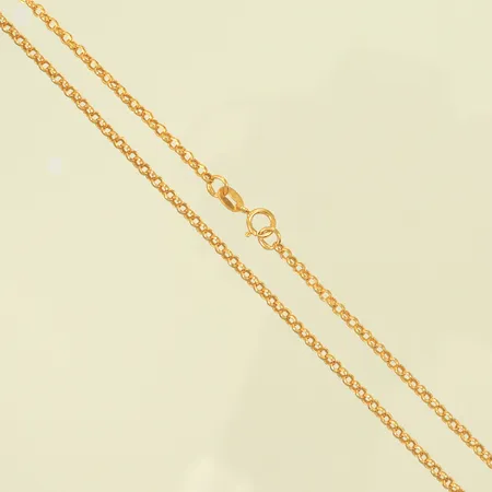 Halskedja ärtlänk 56cm bredd 2mm, 21K 4g Vikt: 4 g