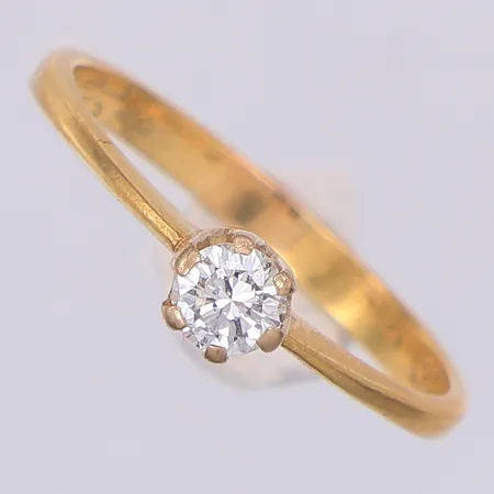 Ring med diamant 0,17ct enligt gravyr, stl 16, 18K Vikt: 1,5 g