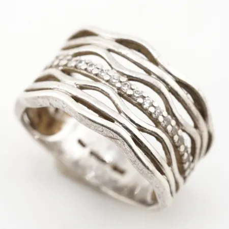 Ring, silver, stl 17½(55), bredd 12mm, 925/1000 Vikt: 5,1 g