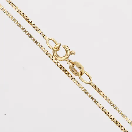 Kedja Venezia, längd: 42cm, bredd: 1mm, defekt lås, 18K guld. Vikt: 3,2 g