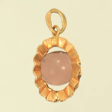 Berlock med lila sten, Ø12mm exkl ögla 18K 1,3g totalt