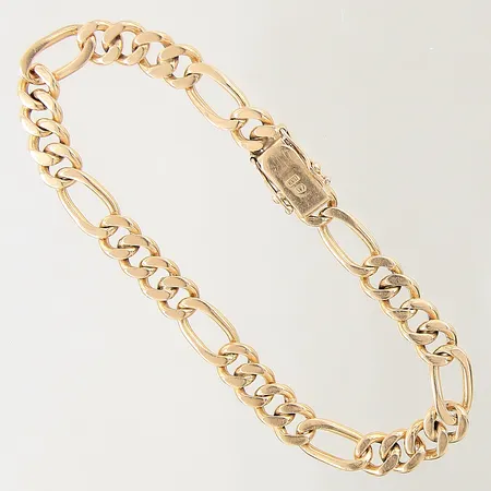 Armband Figaro, längd: 22cm bredd:7,6-7,9mm, slappt lås,  Vikt: 30,9 g