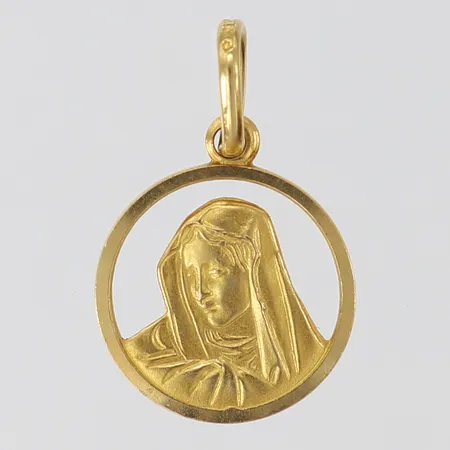 Hänge Madonna, 22x14,5mm ink ögla, 18K.   Vikt: 2,2 g