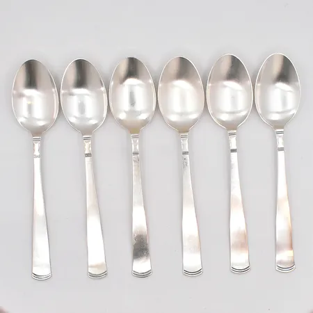6 Bordsskedar, modell Rosenholm, ca 18cm, GAB, silver 830/1000 Vikt: 231,6 g