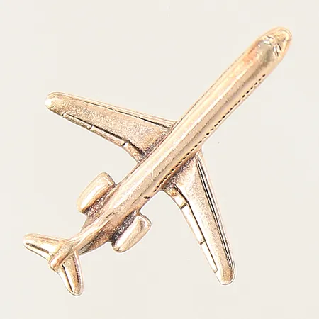 Hänge Flygplan, längd: 23mm, bredd: 2,4-18mm, förgyllt  silver 830/1000 Vikt: 1,4 g