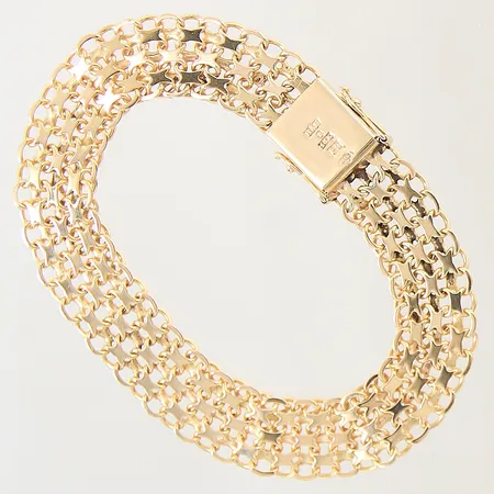 Armband X-länk, längd 19cm, bredd 12mm, 18K  Vikt: 18,4 g