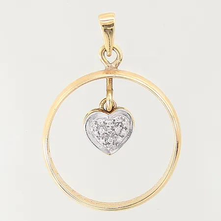 Hänge med diamanter, 14xca 0,005ct, omarbetad ring, gravyr, 18K  Vikt: 5 g