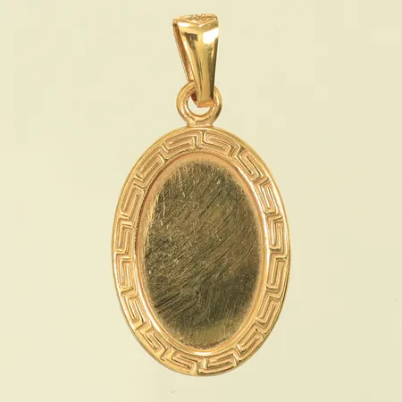 Hänge, längd ca 33mm, bredd 4-18mm (missfärgad, repig) 18K, 2,1g 