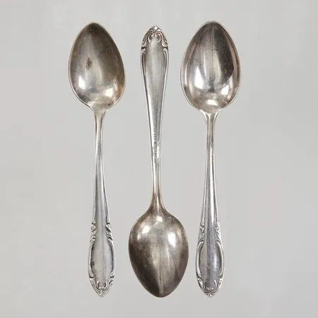 3 Kaffeskedar 11,2cm, modell Slottsbarock, CGH, silver 830/1000 Vikt: 41,9 g