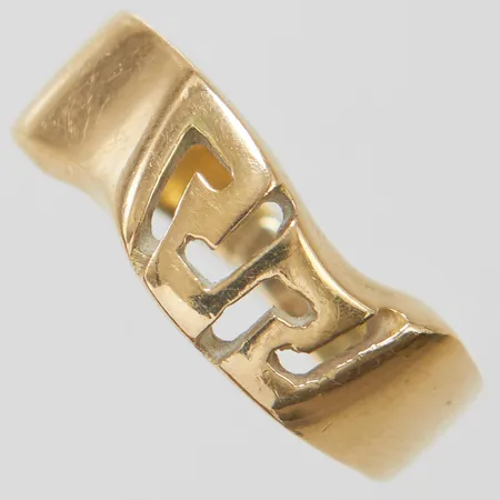 Ring med genombruten design, Ø16¼, bredd: 2,5-6,7mm, 14K Vikt: 4 g
